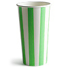 Green Striped Milkshake Paper Cups 16oz / 450ml