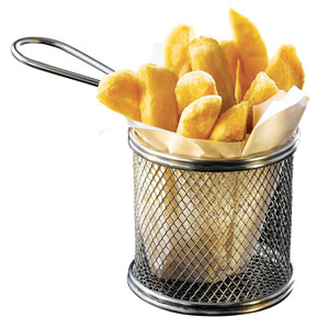 Stainless Steel Serving Fry Basket Round 9.3 x 9cm