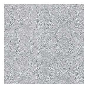Moments Ornament Embossed Lunch Napkins Silver 33cm 3ply