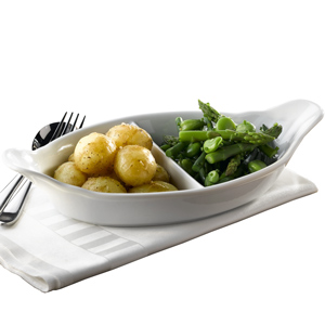 Royal Genware 2 Division Vegetable Dish 32cm