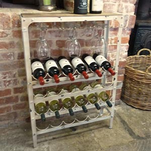 Antique White Wine Rack 24 Bottle