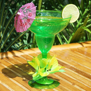Floral Paradise Lime Green Margarita Glass 12.5oz / 355ml