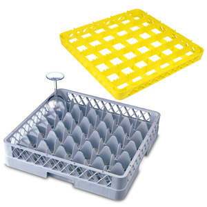 36 Compartment Glass Rack with 4 Extenders