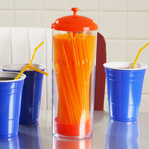 Cannucce Plastic Straw Dispenser Orange