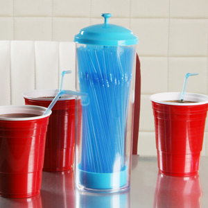 Cannucce Plastic Straw Dispenser Blue