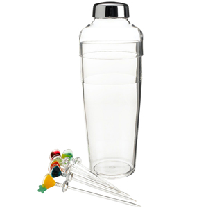 Acrylic Cocktail Shaker Set with Cocktail Picks
