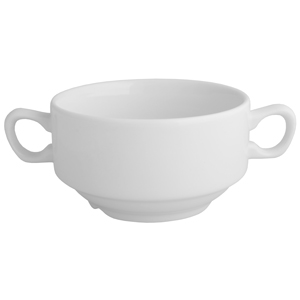 Churchill White Consomme Bowl with Handles CSC 40cl / 14oz