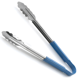 Colour Coded Stainless Steel Tongs 12inch Blue