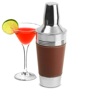 Leather Cocktail Shaker Brown