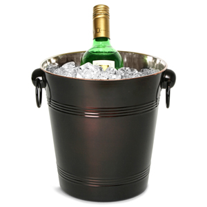 Stainless Steel Round Wine & Champagne Bucket Dark Bronze