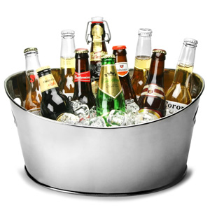 Stainless Steel Oval Party Tub Small