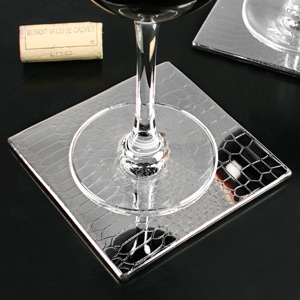 Stainless Steel Crocodile Etched Coasters