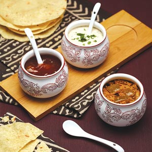 World of Flavours Indian Chutney Serving Set