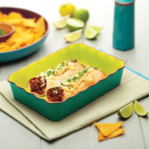 World of Flavours Mexican Ceramic Burrito Dish Teal