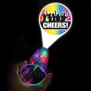 'Cheers' Flashing LED Projector Glass 17.5oz / 500ml