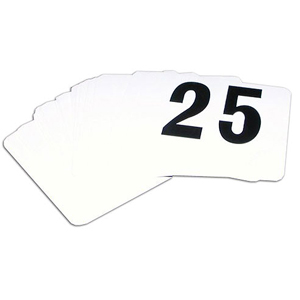 Table Number Cards 1-25