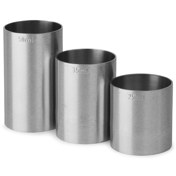 Stainless Steel Thimble Bar Measures 3 Piece Bundle Set  Jigger Measures  Stainless Steel Spirit Measure - Buy at Drinkstuff