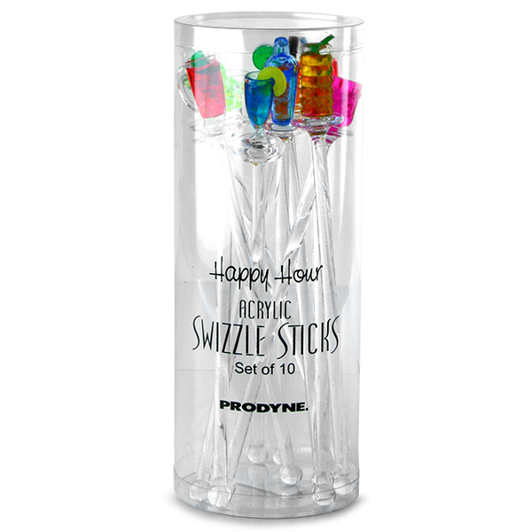 Prodyne Set of 10 Happy Hour Swizzle Sticks