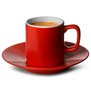 Espresso Cup and Saucer Red 3oz / 90ml