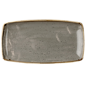 Churchill Stonecast Peppercorn Grey Oblong Plate 14 Inch 35cm Set Of 6
