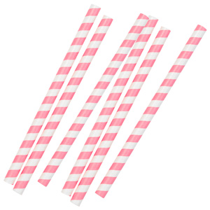 Mix & Match Jumbo Paper Straws 8 Inch Pink