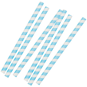 Mix & Match Jumbo Paper Straws 8 Inch Blue