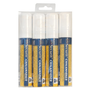 Securit Liquid Chalk Markers White Large Pack Of 4