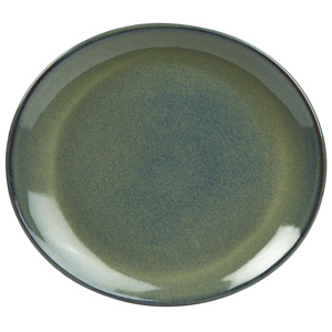Rustic Oval Plate Green 21 x 19cm