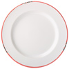 Avebury White & Red Rim Plate 10inch / 26cm