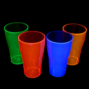 Clarity Polystyrene Tulip Pint Glasses Neon CE 20oz / 568ml