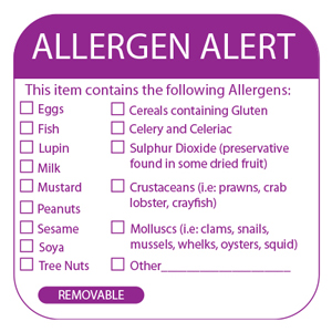 Food Allergen Warning Labels