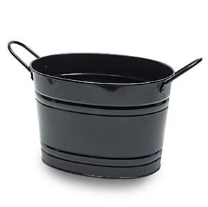 Oval Steel Party Tub Black 37.5cm