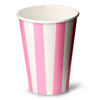 Pink Striped Milkshake Paper Cups 12oz / 340ml