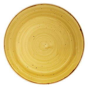 Churchill Stonecast Mustard Seed Yellow Coupe Plate 8.25 Inch / 21.7cm