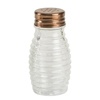Beehive Glass Salt and Pepper Shakers with Copper Finish Lid