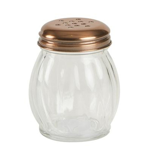 Glass Parmesan / Chilli Shaker with Copper Finish Lid