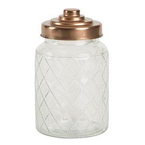 Lattice Glass Jar with Copper Finish Lid 950ml