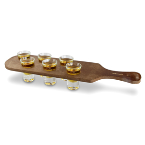 Pine Shot Paddle Board with 6 Hot Shot Glasses LCE