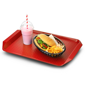 Fast Food Tray with Handles Red 17 x 12inch