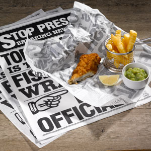 Custom Printed White Greaseproof Paper 335 X 500mm 1 Colour Print 2000 Sheets