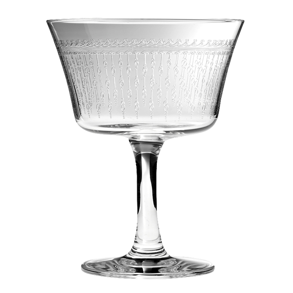 Cocktails in Paris” 1920s Hotel Bar Classic Coupe Glass 2-Piece