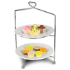 Utopia Savoy 2 Tier Cake Plate Stand 33cm with 23cm Plates