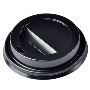 Disposable Black Coffee Cup Sip Lids To Fit 85mm Paper Cups Case Of 1000