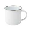 White Enamel Mug with Stainless Steel Rim 13.5oz / 380ml