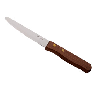 Utopia Large Wooden Handle Steak Knife Pack Of 12