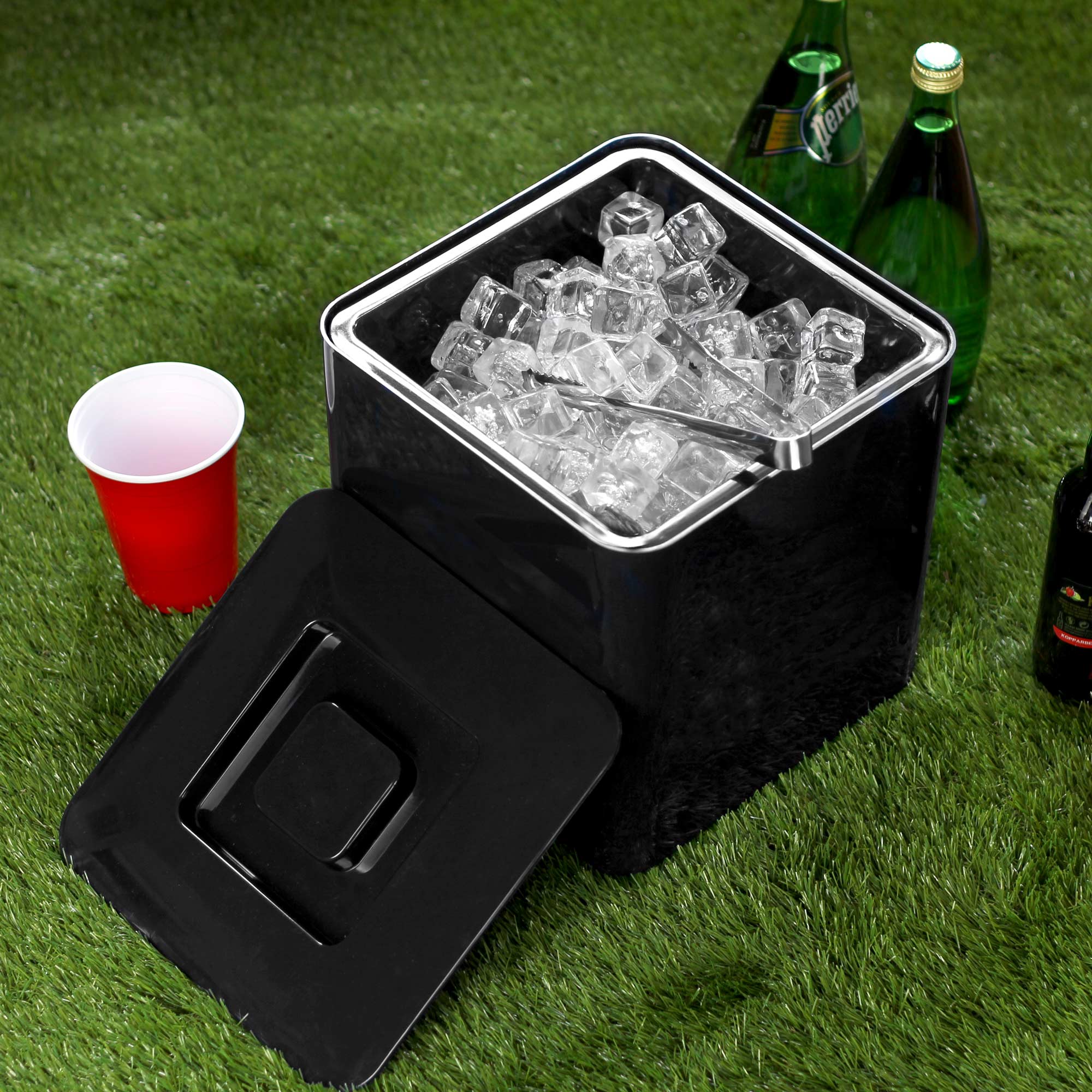 10 Litre Square Plastic Ice Bucket with 