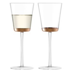 LSA Edge White Wine Glasses Rose Gold 10.5oz / 300ml