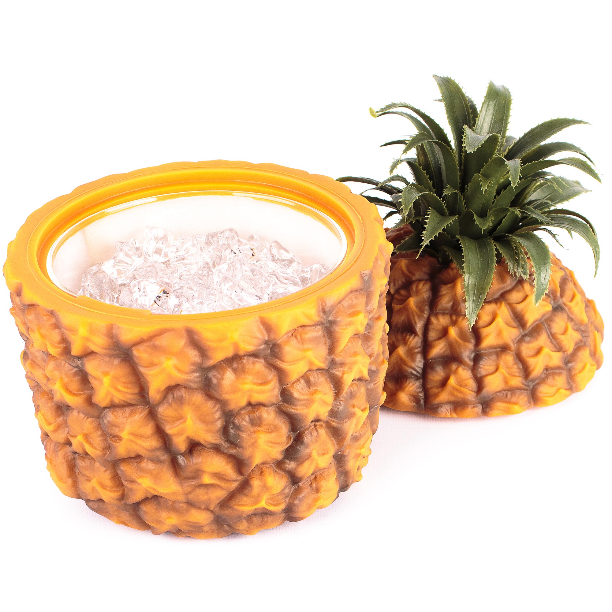 Retro Pineapple Ice Bucket Cup Holder x4 Hard to Find Party Bar Vintage Plastic 