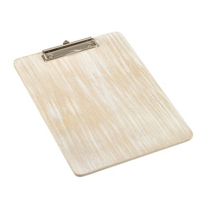 White Wash Wooden Menu Clipboard A4