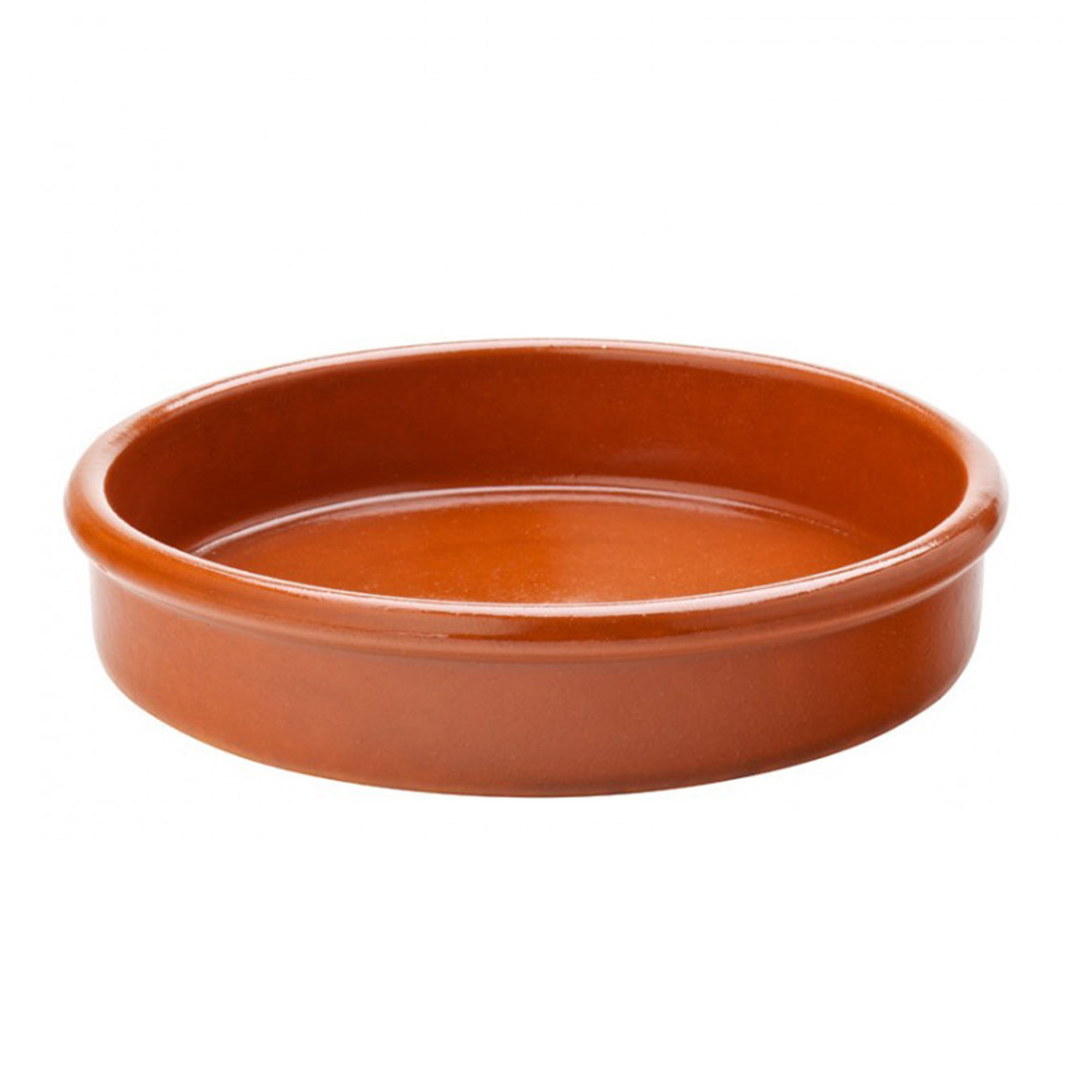 Glazed Terracotta 14cm Round Oven Safe Baking Spanish Tapas Serving Party Serving Shallow Dish Red 